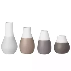 Vases>Kirklands Home Two-Toned Mini Vases, Set of 4 Gray
