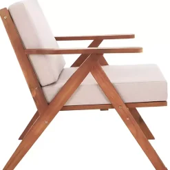 Kirklands Home Upholstered Acacia Wood Outdoor Chair Gray Hot
