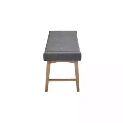 Kirklands Home Upholstered and Wood Legs Bench Gray Discount