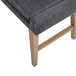 Kirklands Home Upholstered and Wood Legs Bench Gray Discount