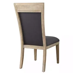Kirklands Home Upholstered Cane Detailing Dining Chair Gray Outlet