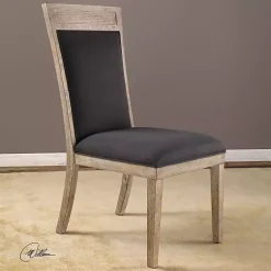 Kirklands Home Upholstered Cane Detailing Dining Chair Gray Outlet