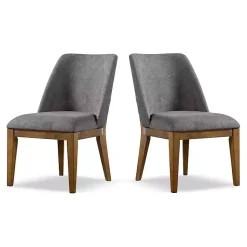 Kirklands Home Upholstered Cassie Dining Chairs, Set of 2 Gray New