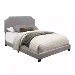 Kirklands Home Upholstered Channing King Bed Gray Outlet