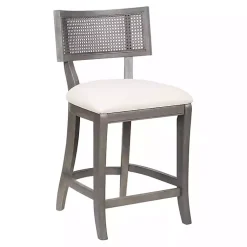 Kirklands Home Gray Upholstered Farmhouse Counter Stool Sale