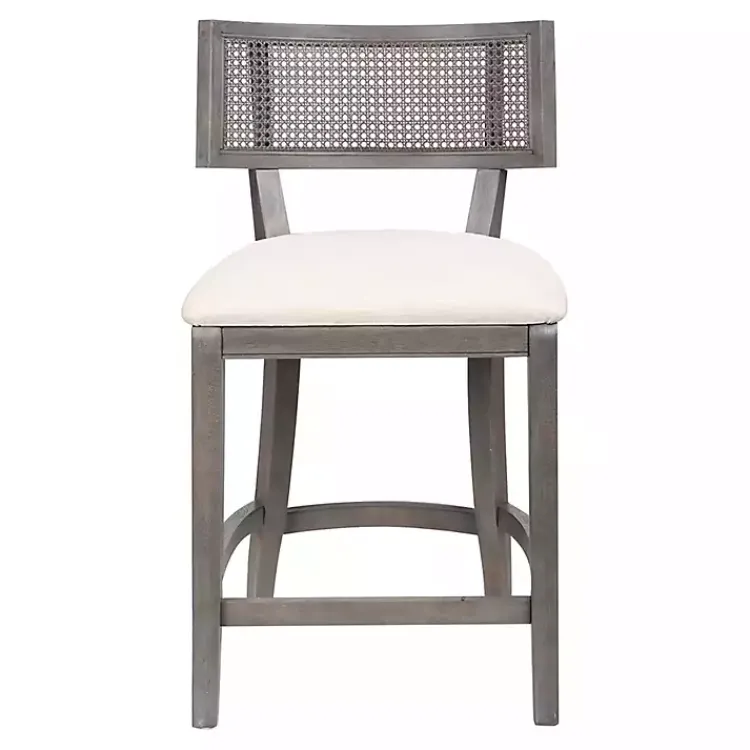 Kirklands Home Gray Upholstered Farmhouse Counter Stool Sale