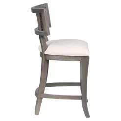 Kirklands Home Gray Upholstered Farmhouse Counter Stool Sale