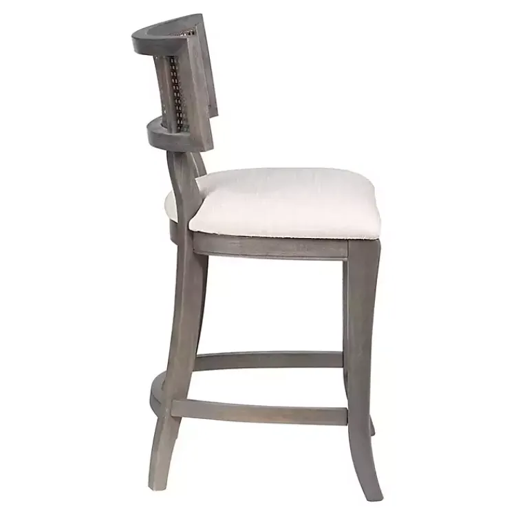 Kirklands Home Gray Upholstered Farmhouse Counter Stool Sale
