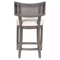 Kirklands Home Gray Upholstered Farmhouse Counter Stool Sale