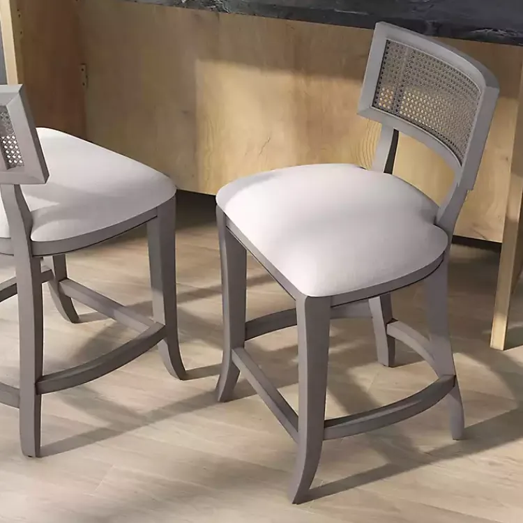 Kirklands Home Gray Upholstered Farmhouse Counter Stool Sale
