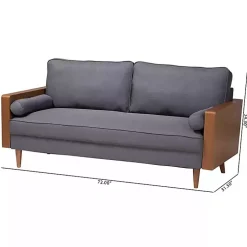 Kirklands Home Upholstered Harley Walnut Sofa Gray Hot