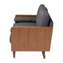 Kirklands Home Upholstered Harley Walnut Sofa Gray Hot