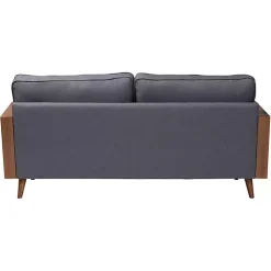 Kirklands Home Upholstered Harley Walnut Sofa Gray Hot