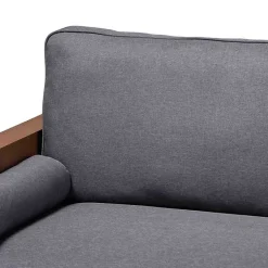 Kirklands Home Upholstered Harley Walnut Sofa Gray Hot
