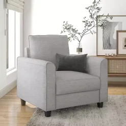 Kirklands Home Upholstered Jorden Accent Chair Gray