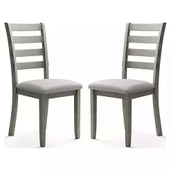 Kirklands Home Upholstered Lucas Dining Chairs, Set of 2 Gray Hot