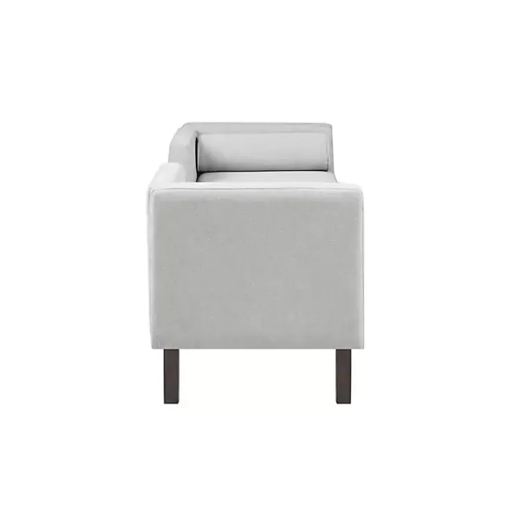 Kirklands Home Upholstered Modern Split Back Bench Gray Discount