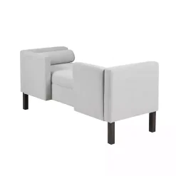 Kirklands Home Upholstered Modern Split Back Bench Gray Discount