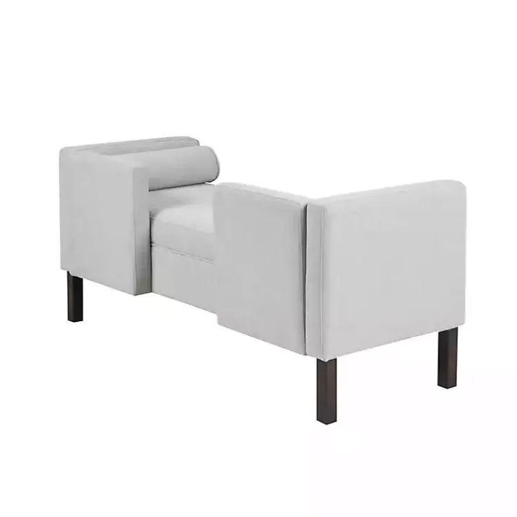 Kirklands Home Upholstered Modern Split Back Bench Gray Discount