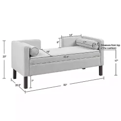 Kirklands Home Upholstered Modern Split Back Bench Gray Discount