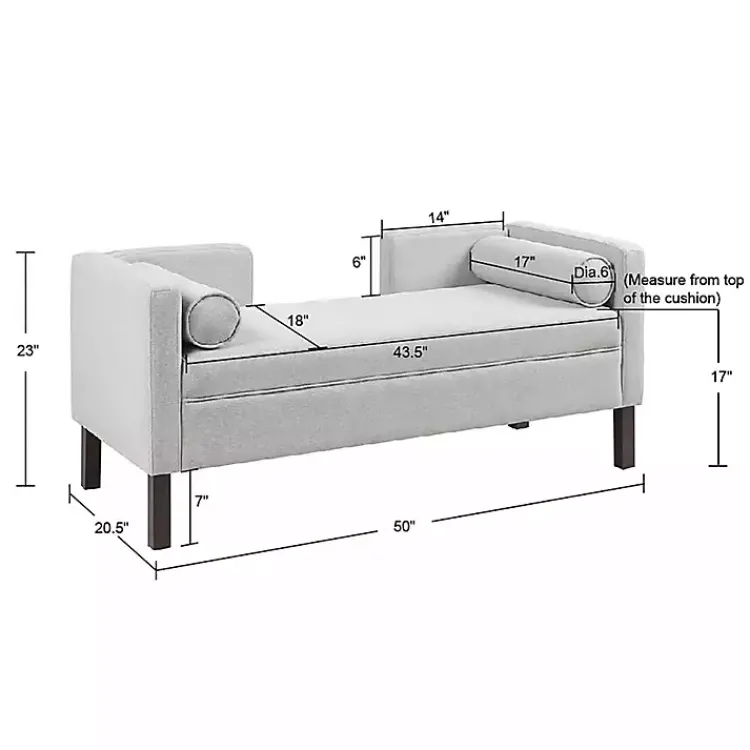 Kirklands Home Upholstered Modern Split Back Bench Gray Discount