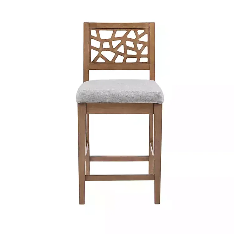 Kirklands Home Upholstered Oak Crackle Counter Stool Gray Best