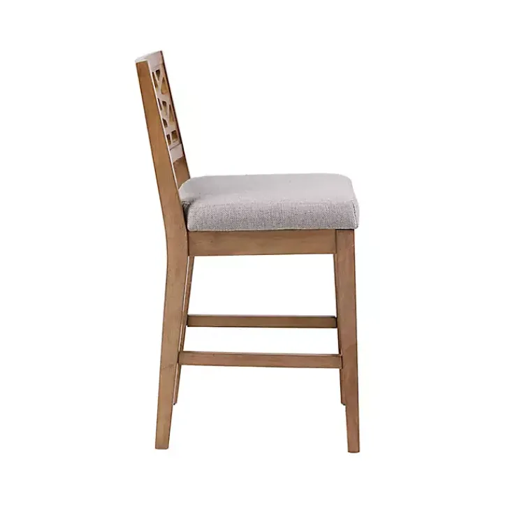 Kirklands Home Upholstered Oak Crackle Counter Stool Gray Best