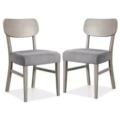 Kirklands Home Upholstered Porter Dining Chairs, Set of 2 Gray Hot