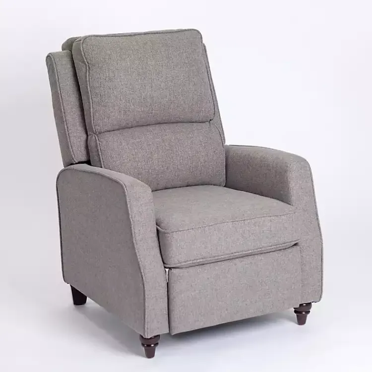 Kirklands Home Upholstered Rowan Push Back Recliner Gray Hot