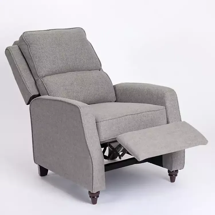 Kirklands Home Upholstered Rowan Push Back Recliner Gray Hot