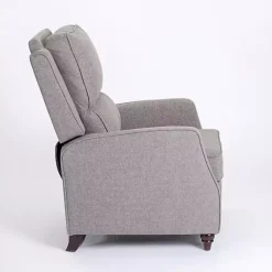 Kirklands Home Upholstered Rowan Push Back Recliner Gray Hot