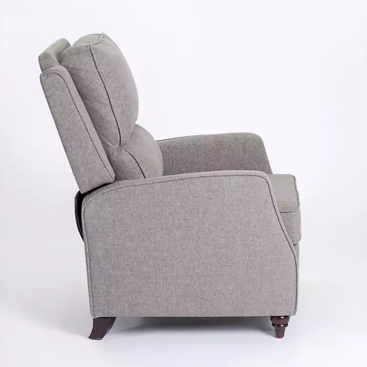 Kirklands Home Upholstered Rowan Push Back Recliner Gray Hot