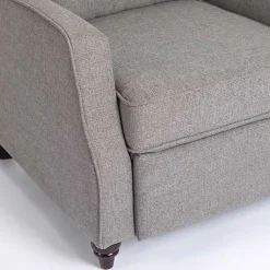Kirklands Home Upholstered Rowan Push Back Recliner Gray Hot