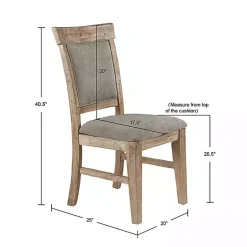 Kirklands Home Upholstered Rustic Dining Chairs, Set of 2 Gray