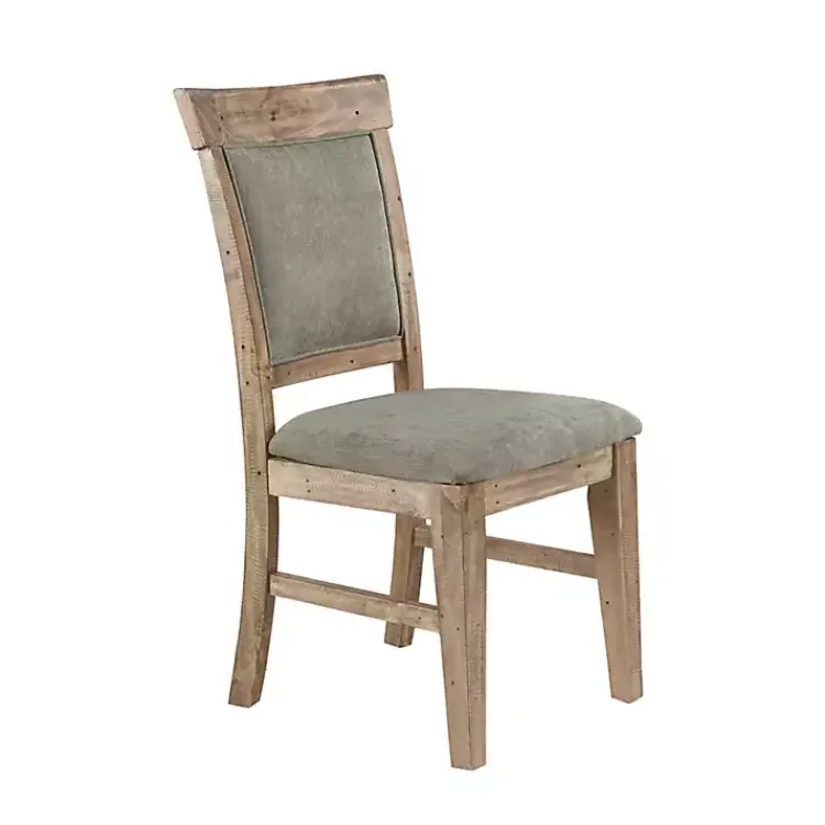 Kirklands Home Upholstered Rustic Dining Chairs, Set of 2 Gray