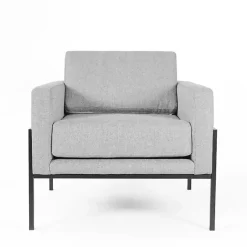 Kirklands Home Upholstered Square Accent Chair Gray