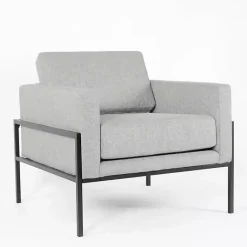 Kirklands Home Upholstered Square Accent Chair Gray