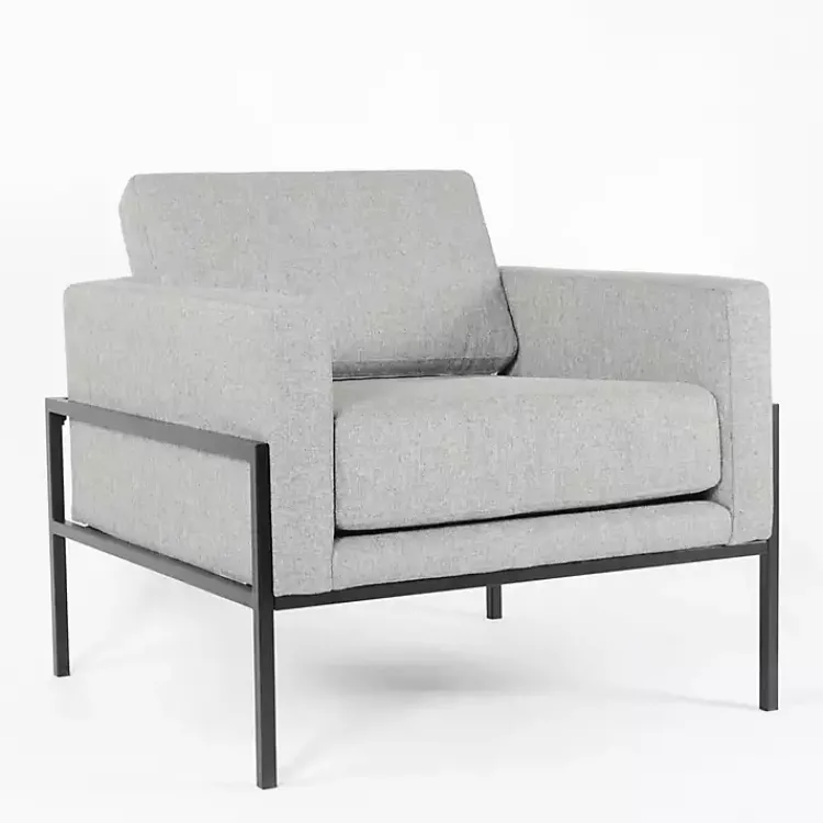 Kirklands Home Upholstered Square Accent Chair Gray