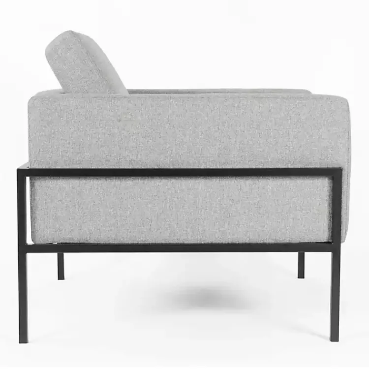 Kirklands Home Upholstered Square Accent Chair Gray