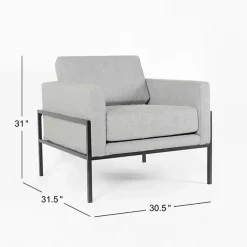 Kirklands Home Upholstered Square Accent Chair Gray
