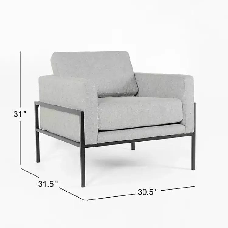 Kirklands Home Upholstered Square Accent Chair Gray