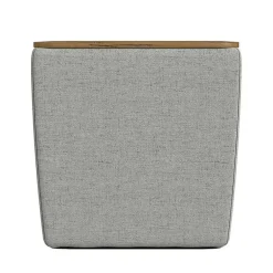 Kirklands Home Upholstered Storage Ottoman with Wood Lid Gray Hot