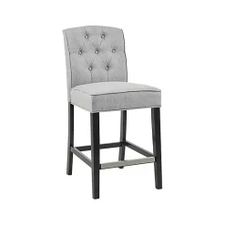 Kirklands Home Upholstered Tufted Button Back Counter Stool Gray Discount