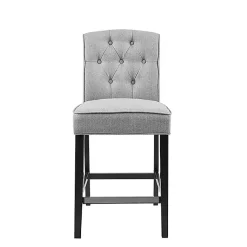 Kirklands Home Upholstered Tufted Button Back Counter Stool Gray Discount