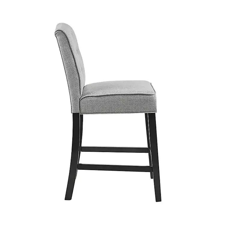 Kirklands Home Upholstered Tufted Button Back Counter Stool Gray Discount