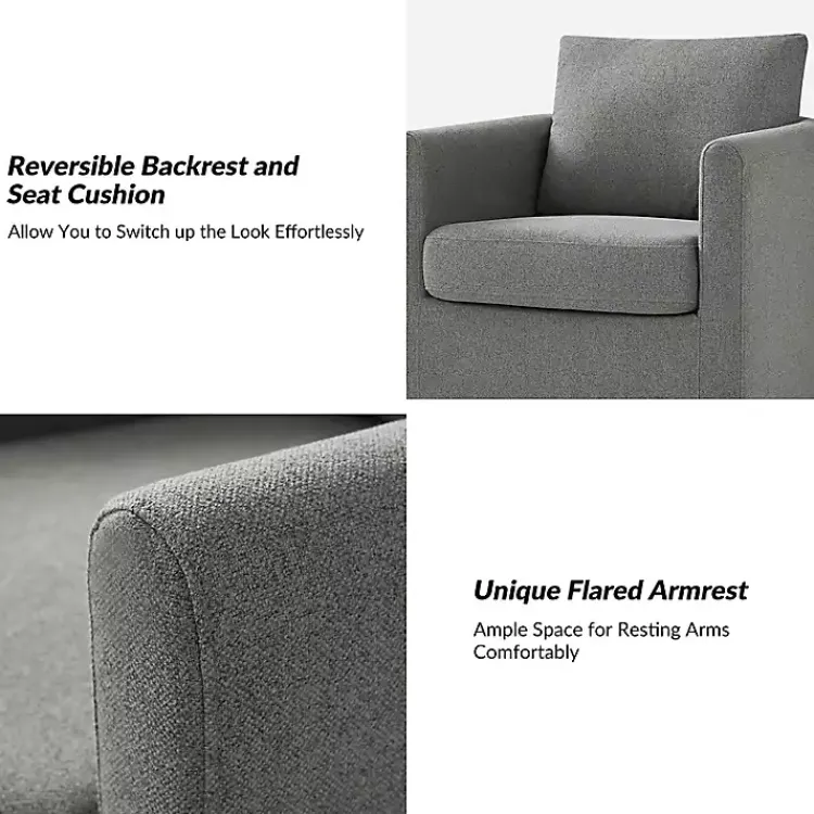Kirklands Home Upholstered Vasser Slipcover Swivel Chair Gray New