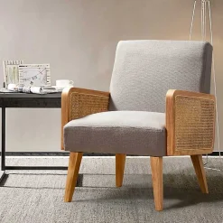 Kirklands Home Upholstered Velvet Accent Chair Gray Discount