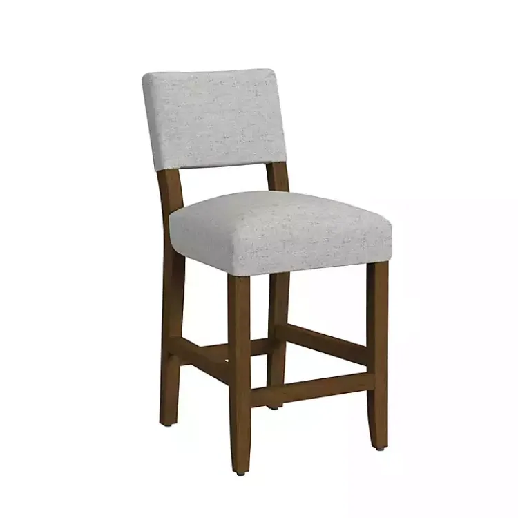 Kirklands Home Upholstered Wood Counter Stool Gray
