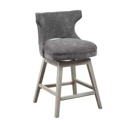 Kirklands Home Upholstered Wood Swivel Counter Stool Gray Online