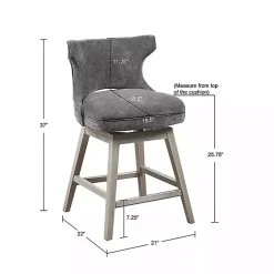 Kirklands Home Upholstered Wood Swivel Counter Stool Gray Online
